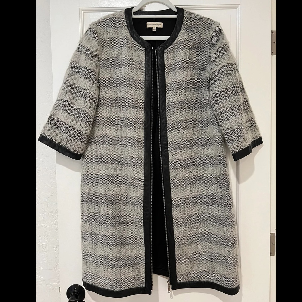 Rebecca Minkoff Fuzzy Jacket with Lather Trim
